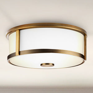 Urban Ambiance - Ceiling Light - UHP4598 Modern Farmhouse Indoor Ceiling Light, 4 - 5/8''H x 12 - 5/8"W x 12 - 5/8''D, Vintage Brass Finish, Siegen Collection - 