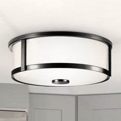 Urban Ambiance - Ceiling Light - UHP4599 Modern Farmhouse Indoor Ceiling Light, 4 - 5/8''H x 12 - 5/8"W x 12 - 5/8''D, Matte Black Finish, Siegen Collection - 