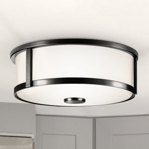 Urban Ambiance - Ceiling Light - UHP4599 Modern Farmhouse Indoor Ceiling Light, 4 - 5/8''H x 12 - 5/8"W x 12 - 5/8''D, Matte Black Finish, Siegen Collection - 