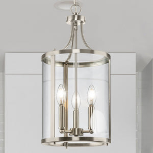 Urban Ambiance - Chandelier - UHP4608 Modern Farmhouse Indoor Chandelier, 20 - 3/4''H x 10"W x 10''D, Brushed Nickel Finish, Siegen Collection - 