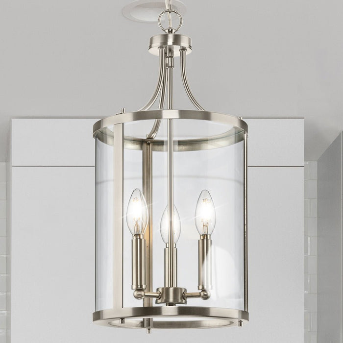 UHP4608 Modern Farmhouse Indoor Chandelier, 20-3/4''H x 10"W x 10''D, Brushed Nickel Finish, Siegen Collection