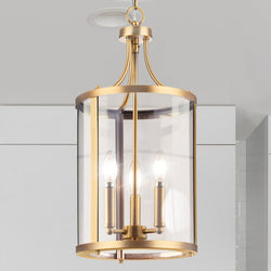 Urban Ambiance - Chandelier - UHP4609 Modern Farmhouse Indoor Chandelier, 20 - 3/4''H x 10"W x 10''D, Vintage Brass Finish, Siegen Collection - 