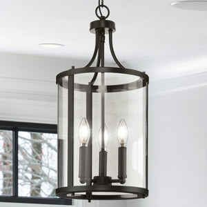 Urban Ambiance - Chandelier - UHP4610 Modern Farmhouse Indoor Chandelier, 20 - 3/4''H x 10"W x 10''D, Matte Black Finish, Siegen Collection - 