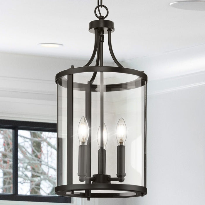 UHP4610 Modern Farmhouse Indoor Chandelier, 20-3/4''H x 10"W x 10''D, Matte Black Finish, Siegen Collection