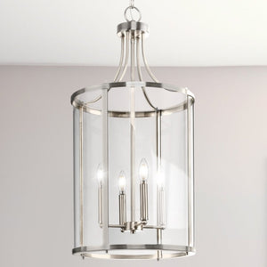 Urban Ambiance - Chandelier - UHP4611 Modern Farmhouse Indoor Chandelier, 30 - 5/8''H x 15"W x 15''D, Brushed Nickel Finish, Siegen Collection - 