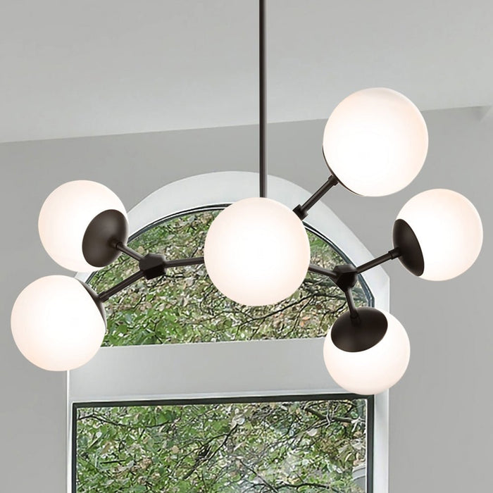 UHP4625 Minimalist Indoor Chandelier, 12-1/2''H x 33-1/2"W x 33-1/2''D, Matte Black Finish, Cologne Collection