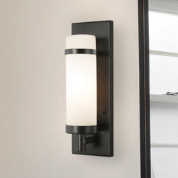 Urban Ambiance - Wall Sconce - UHP4632 Mid Century Modern Indoor Wall Sconce, 13 - 1/2''H x 4"W x 4 - 1/2''D, Matte Black Finish, Busselton Collection - 