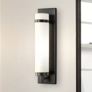 Urban Ambiance - Wall Sconce - UHP4635 Mid Century Modern Indoor Wall Sconce, 18''H x 4"W x 5''D, Matte Black Finish, Busselton Collection - 