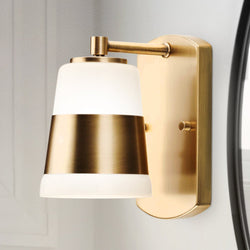 Urban Ambiance - Bath Light - UHP4641 Modern Indoor Bath Light, 7 - 7/8''H x 6 - 3/4"W x 4 - 3/4''D, Vintage Brass Finish, Rheine Collection - 