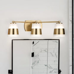 Urban Ambiance - Bath Light - UHP4647 Modern Indoor Bath Light, 7''H x 6 - 3/4"W x 24''D, Vintage Brass Finish, Rheine Collection - 