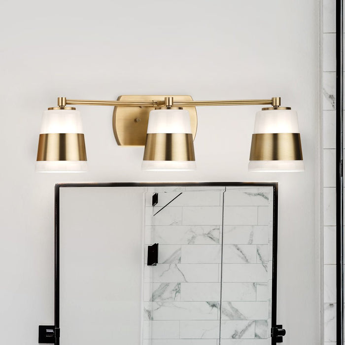 UHP4647 Modern Indoor Bath Light, 7''H x 6-3/4"W x 24''D, Vintage Brass Finish, Rheine Collection