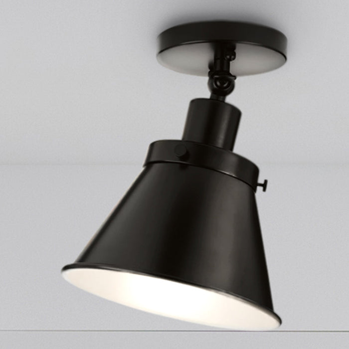 UHP4665 Modern Farmhouse Indoor Ceiling Light, 10''H x 8-1/4"W x 8-1/4''D, Matte Black Finish, Pawtucket Collection