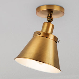 Urban Ambiance - Ceiling Light - UHP4667 Modern Farmhouse Indoor Ceiling Light, 10''H x 8 - 1/4"W x 8 - 1/4''D, Vintage Brass Finish, Pawtucket Collection - 