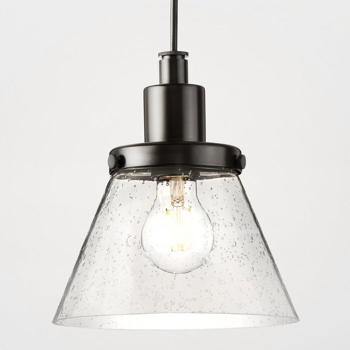 UHP4670 Modern Farmhouse Indoor Pendant, 8-5/8''H x 8"W x 8''D, Matte Black Finish, Pawtucket Collection