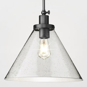 Urban Ambiance - Pendant - UHP4676 Modern Farmhouse Indoor Pendant, 14''H x 16"W x 16''D, Matte Black Finish, Pawtucket Collection - 