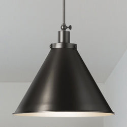 Urban Ambiance - Pendant - UHP4679 Modern Farmhouse Indoor Pendant, 14''H x 16"W x 16''D, Matte Black Finish, Pawtucket Collection - 