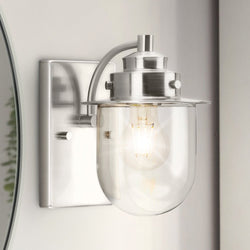 Urban Ambiance - Bath Light - UHP4740 Nautical Indoor Bath Light, 8''H x 7 - 1/2"W x 5 - 7/8''D, Brushed Nickel Finish, Napoleon Collection - 