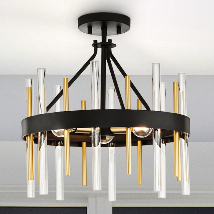 UHP4760 Transitional Indoor Ceiling Light, 16-1/2''H x 16"W x 16''D, Matte Black Finish, Patrai Collection