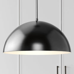 Urban Ambiance - Pendant - UHP4793 Mid - Century Modern Indoor Pendant, 8 - 5/8''H x 15 - 3/4"W x 15 - 3/4''D, Matte Black Finish, Singleton Collection - 