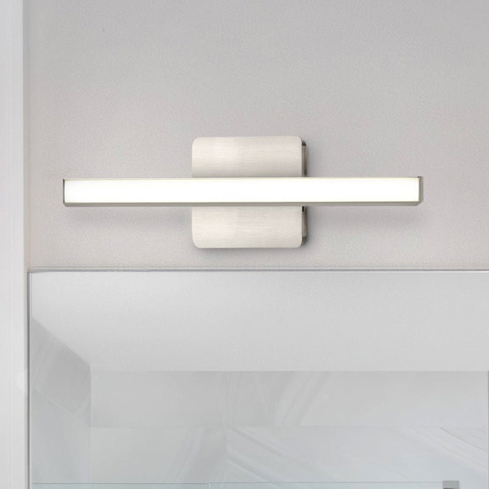 UHP4811 Minimalist Indoor Bath Light, 4-13/164''H x 2.09"W x 16''D, Brushed Nickel Finish, Mandan Collection