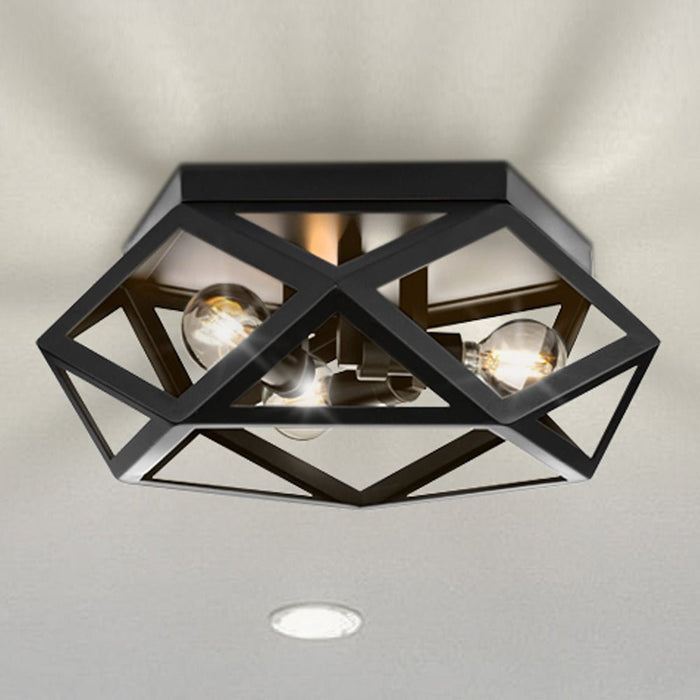 UHP4831 Modern Indoor Ceiling Light, 5-1/2''H x 14-5/8"W x 14-5/8''D, Matte Black Finish, Mohall Collection