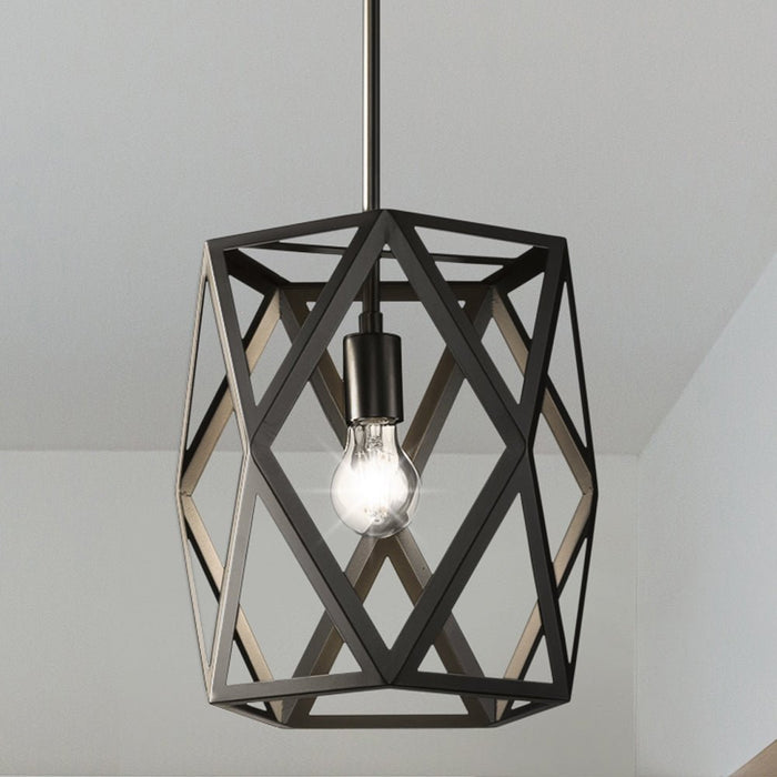 UHP4833 Modern Indoor Pendant, 11-7/8''H x 12"W x 12''D, Matte Black Finish, Mohall Collection