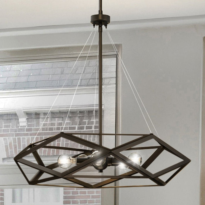 UHP4834 Modern Indoor Pendant, 22''H x 24-1/2"W x 24-1/2''D, Architectural Bronze Finish, Mohall Collection