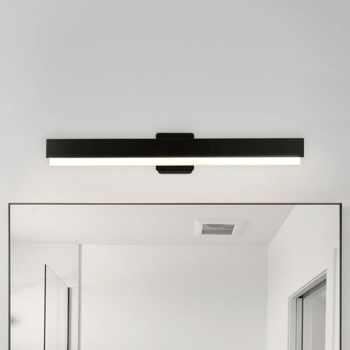 UHP4843 Scandinavian Indoor Bath Light, 4-13/164''H x 3"W x 32''D, Matte Black Finish, Flensburg Collection