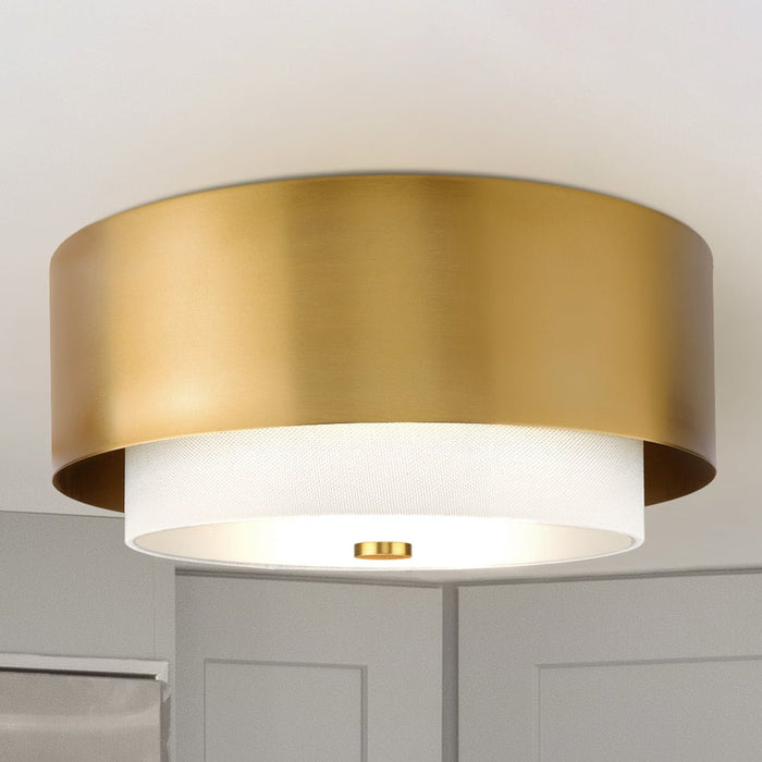 UHP4851 Modern Indoor Ceiling Light, 7-7/8''H x 14"W x 14''D, Brushed Bronze Finish, Rochester Collection