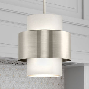 Urban Ambiance - Pendant - UHP4853 Modern Indoor Pendant, 11 - 1/4''H x 9 - 1/2"W x 9 - 1/2''D, Brushed Nickel Finish, Rochester Collection - 