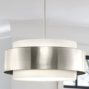 Urban Ambiance - Pendant - UHP4859 Modern Indoor Pendant, 9 - 5/8''H x 22"W x 22''D, Brushed Nickel Finish, Rochester Collection - 