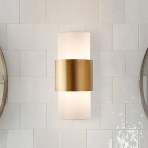 Urban Ambiance - Wall Sconce - UHP4863 Minimalist Indoor Wall Sconce, 17''H x 4 - 7/8"W x 7 - 7/8''D, Brushed Bronze Finish, Rochester Collection - 