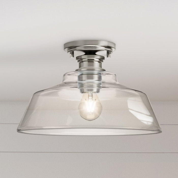 UHP4885 Transitional Indoor Ceiling Light, 8-1/2''H x 14"W x 14''D, Brushed Nickel Finish, Lubbock Collection