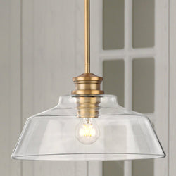 Urban Ambiance - Pendant - UHP4889 Transitional Indoor Pendant, 8 - 1/2''H x 14"W x 14''D, Vintage Brass Finish, Lubbock Collection - 