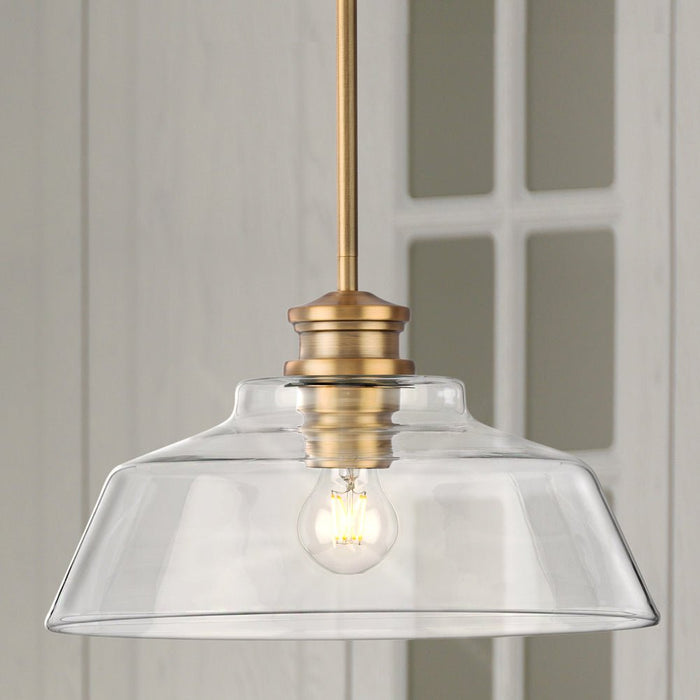 UHP4889 Transitional Indoor Pendant, 8-1/2''H x 14"W x 14''D, Vintage Brass Finish, Lubbock Collection