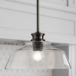 Urban Ambiance - Pendant - UHP4890 Transitional Indoor Pendant, 8 - 1/2''H x 14"W x 14''D, Matte Black Finish, Lubbock Collection - 