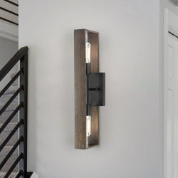 Urban Ambiance - Wall Sconce - UHP4915 Modern Indoor Wall Sconce, 5 - 1/2''H x 5 - 1/4"W x 24''D, Matte Black Finish, Roswell Collection - 