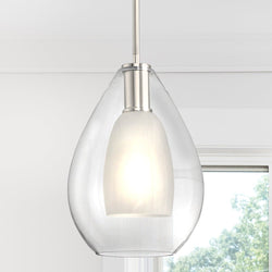 Urban Ambiance - Pendant - UHP4930 Casual Indoor Pendant, 14 - 1/4''H x 9 - 7/8"W x 9 - 7/8''D, Brushed Nickel Finish, Wismar Collection - 