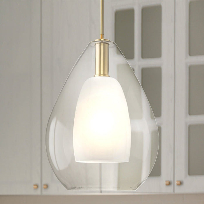 UHP4934 Casual Indoor Pendant, 20-3/4''H x 15"W x 15''D, Brushed Gold Finish, Wismar Collection