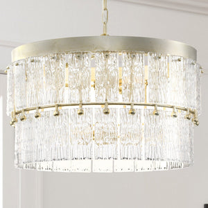 Urban Ambiance - Chandelier - UHP4950 Glam Indoor Chandelier, 16 - 3/8''H x 24 - 7/8"W x 24 - 7/8''D, Gilded Silver Finish, Kenton Collection - 