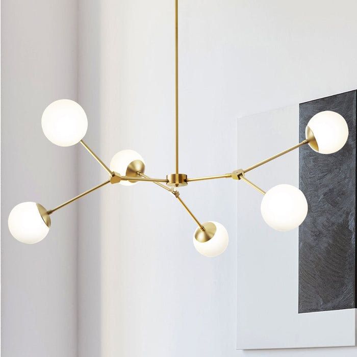 UHP4981 Minimalist Indoor Chandelier, 5-7/8''H x 50"W x 50''D, Brushed Bronze Finish, Cologne Collection