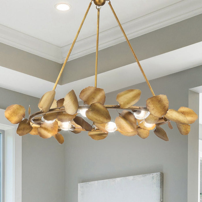 UHP4991 Eclectic Indoor Chandelier, 25-1/2''H x 28"W x 28''D, Gold Ombre Finish, Hervey Collection