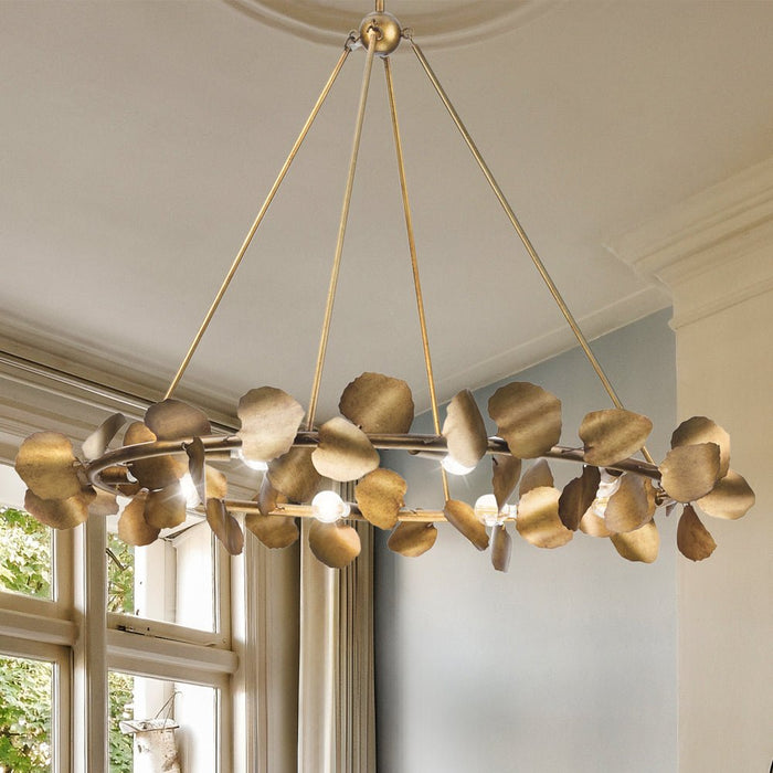 UHP4993 Eclectic Indoor Chandelier, 30''H x 38"W x 38''D, Gold Ombre Finish, Hervey Collection