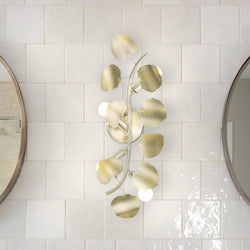 Urban Ambiance - Wall Sconce - UHP4996 Eclectic Indoor Wall Sconce, 24 - 1/2''H x 4 - 3/8"W x 9''D, Gilded Silver Finish, Hervey Collection - 