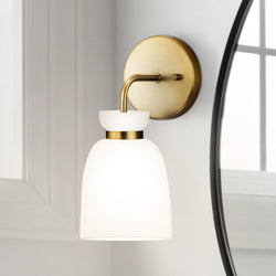 Urban Ambiance - Bath Light - UHP5001 Minimalist Indoor Bath Light, 11''H x 6 - 5/8"W x 5 - 1/8''D, Brushed Gold Finish, Underwood Collection - 