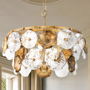 Urban Ambiance - Chandelier - UHP5020 Vintage Indoor Chandelier, 20 - 1/2''H x 27"W x 27''D, Gold Ombre Finish, Randwick Collection - 