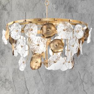 Urban Ambiance - Chandelier - UHP5021 Vintage Indoor Chandelier, 28 - 1/4''H x 36"W x 36''D, Gold Ombre Finish, Randwick Collection - 