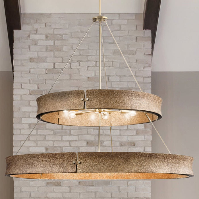 UHP5033 Modern Rustic Indoor Chandelier, 42''H x 48"W x 48''D, Soft Gold Finish, Richmond Collection