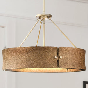 Urban Ambiance - Pendant - UHP5034 Modern Rustic Indoor Pendant, 13 - 3/8''H x 16 - 1/4"W x 19''D, Soft Gold Finish, Richmond Collection - 