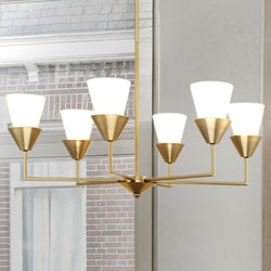 Urban Ambiance - Chandelier - UHP5041 Posh Indoor Chandelier, 11 - 1/4''H x 30"W x 30''D, Soft Gold Finish, Larimore Collection - 